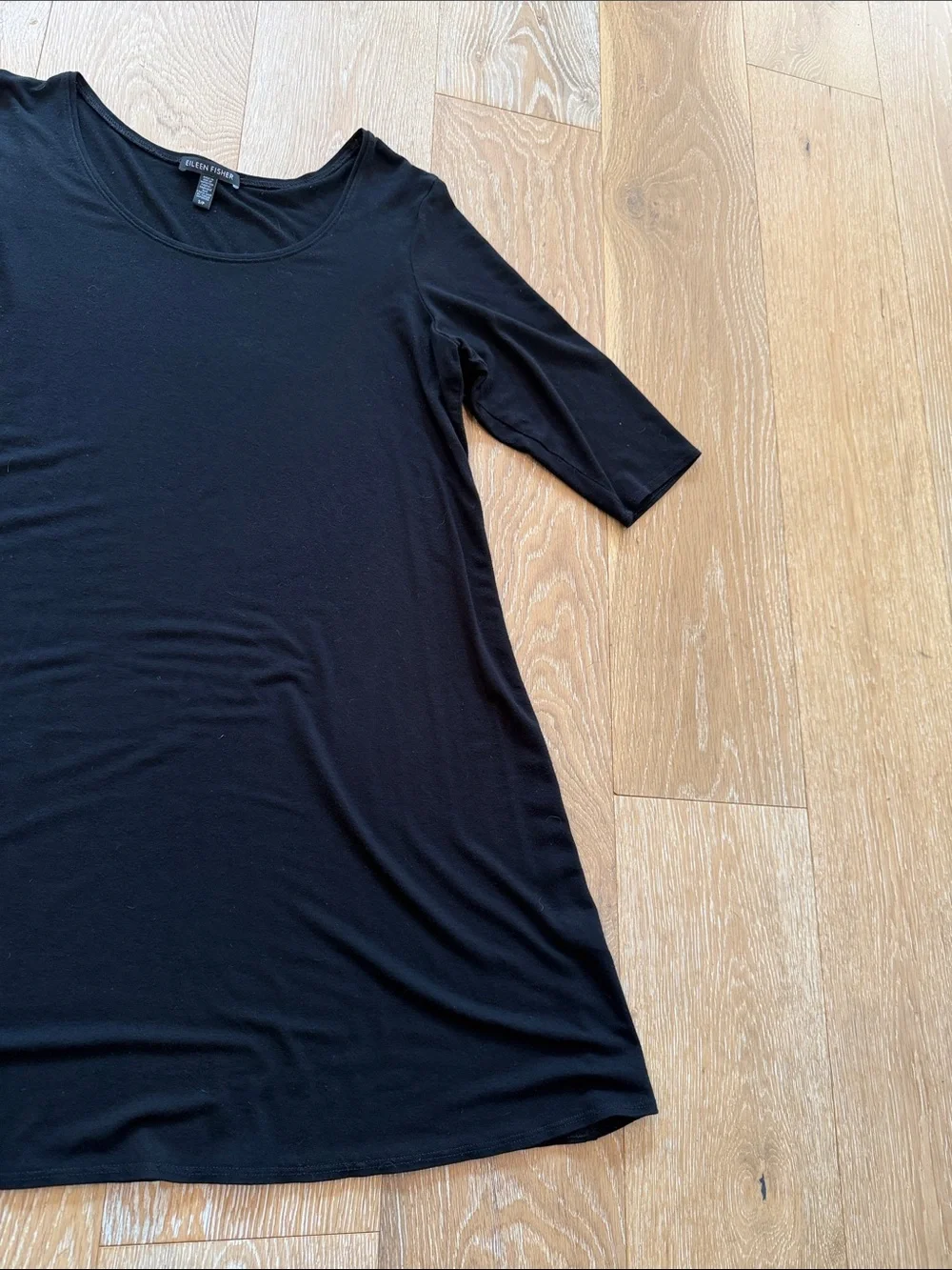Eileen Fisher Black Dress Size Small Petite